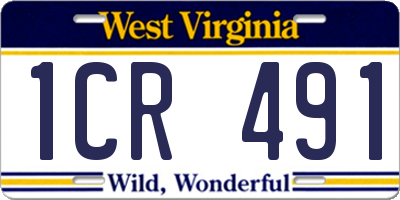 WV license plate 1CR491