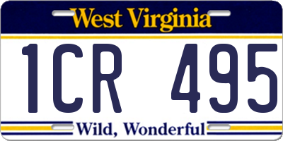 WV license plate 1CR495