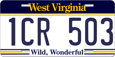 WV license plate 1CR503