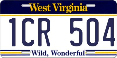 WV license plate 1CR504
