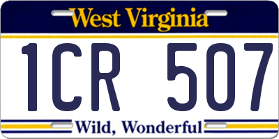 WV license plate 1CR507