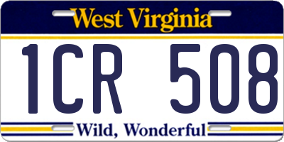 WV license plate 1CR508