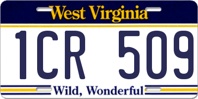 WV license plate 1CR509