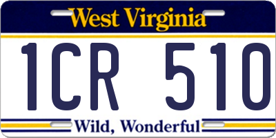 WV license plate 1CR510