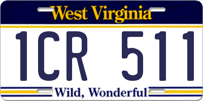 WV license plate 1CR511