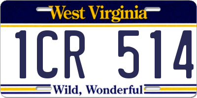 WV license plate 1CR514