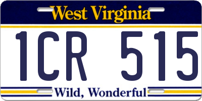 WV license plate 1CR515