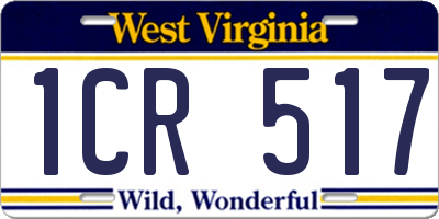 WV license plate 1CR517