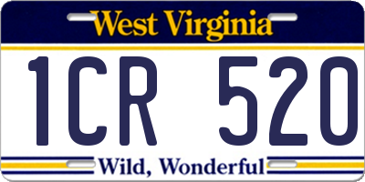 WV license plate 1CR520