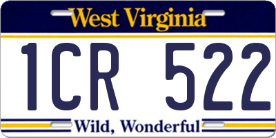 WV license plate 1CR522