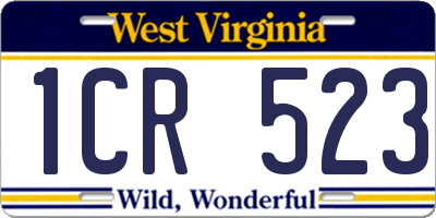 WV license plate 1CR523