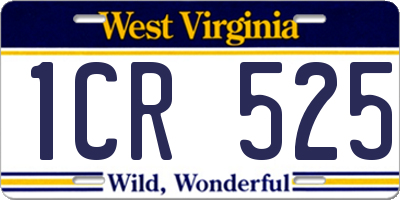 WV license plate 1CR525