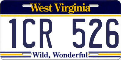 WV license plate 1CR526