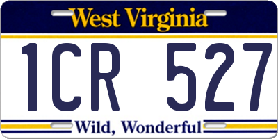 WV license plate 1CR527