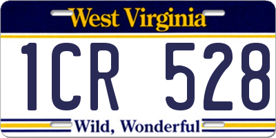 WV license plate 1CR528