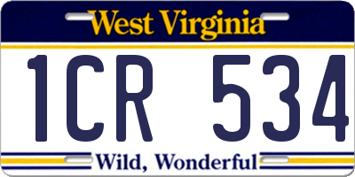 WV license plate 1CR534