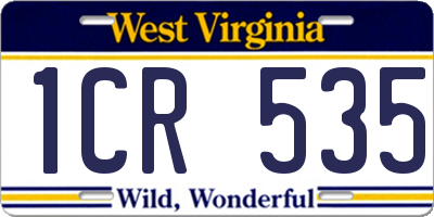 WV license plate 1CR535