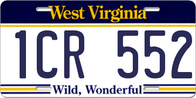 WV license plate 1CR552