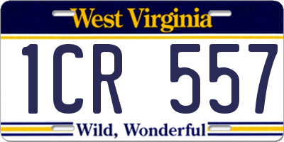 WV license plate 1CR557