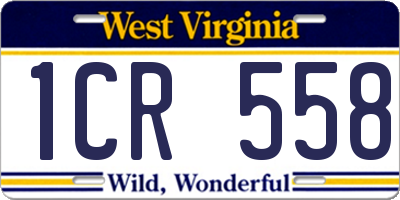 WV license plate 1CR558
