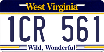 WV license plate 1CR561