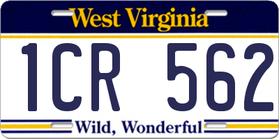 WV license plate 1CR562
