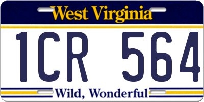 WV license plate 1CR564