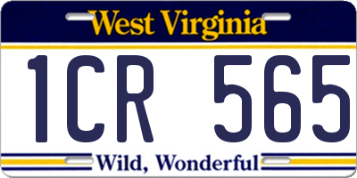 WV license plate 1CR565