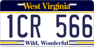 WV license plate 1CR566
