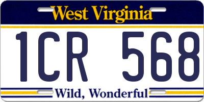 WV license plate 1CR568