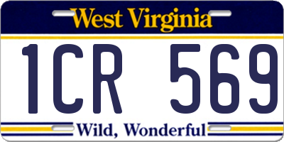 WV license plate 1CR569