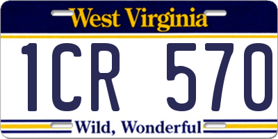WV license plate 1CR570