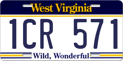 WV license plate 1CR571