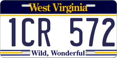 WV license plate 1CR572