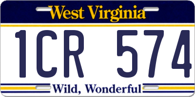 WV license plate 1CR574