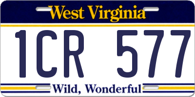 WV license plate 1CR577