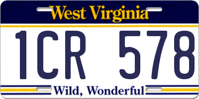 WV license plate 1CR578