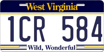 WV license plate 1CR584
