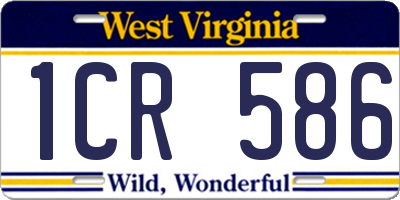 WV license plate 1CR586