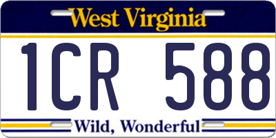 WV license plate 1CR588