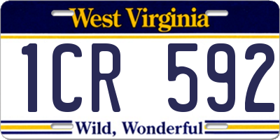 WV license plate 1CR592