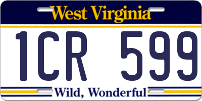 WV license plate 1CR599