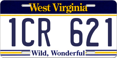 WV license plate 1CR621