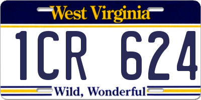 WV license plate 1CR624