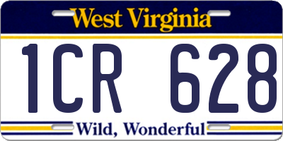 WV license plate 1CR628