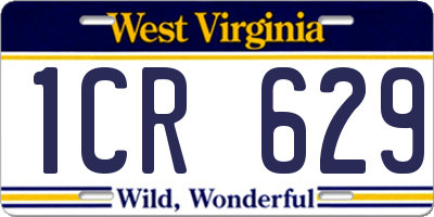 WV license plate 1CR629