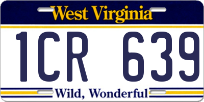 WV license plate 1CR639