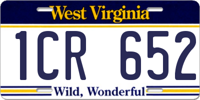 WV license plate 1CR652