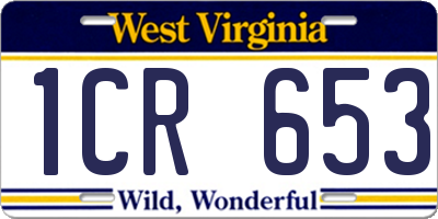 WV license plate 1CR653