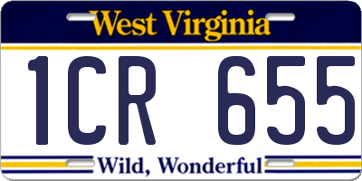 WV license plate 1CR655